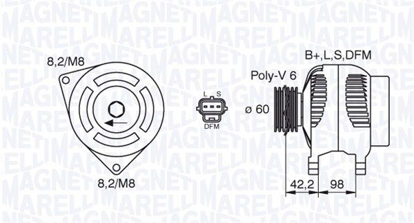 MAGNETI MARELLI Генератор 063380009010